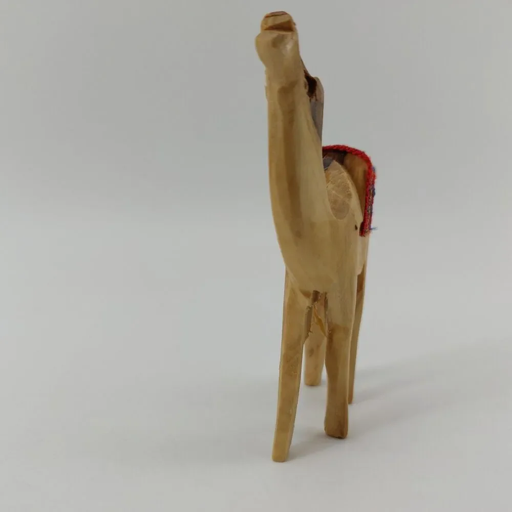 Camel Figure Olive Wood Nativity Hand Carved Crafted Israel Brown